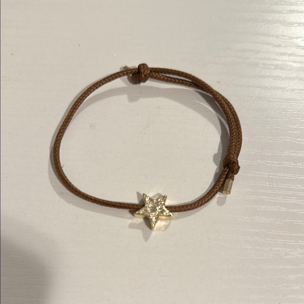 American Eagle Outfitters Brown Bracelet with Gold Star Charm